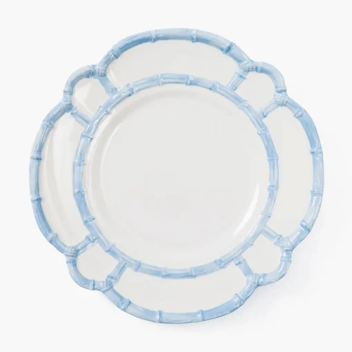 Dinner Plates | Crockery Sets<Mrs. Alice Blue Melamine Bamboo Dinner Plate (Set of 4)
