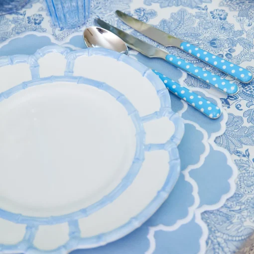 Dinner Plates | Crockery Sets<Mrs. Alice Blue Melamine Bamboo Dinner Plate (Set of 4)