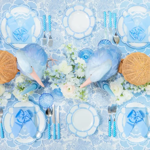 Crockery Sets<Mrs. Alice Blue Melamine Bamboo Dinner & Starter Plates (Set of 8)