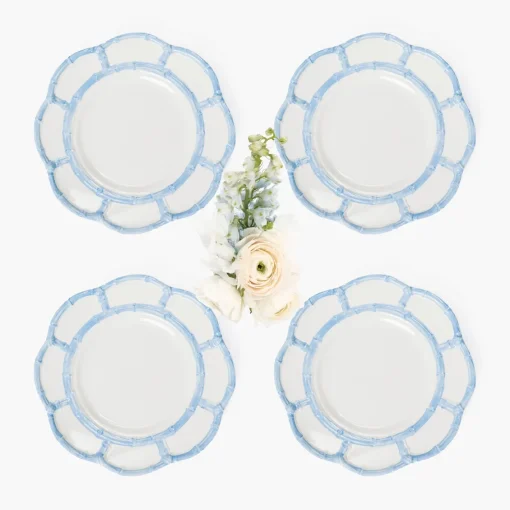 Starter Plates | Crockery Sets<Mrs. Alice Blue Melamine Bamboo Starter Plates (Set of 4)