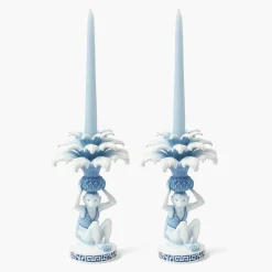 Summer Candleware | Candle Holders<Mrs. Alice Blue Monkey Candle Holders (Pair)