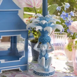 Summer Candleware | Candle Holders<Mrs. Alice Blue Monkey Candle Holders (Pair)
