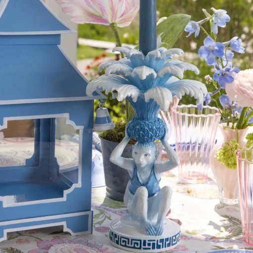 Summer Candleware | Candle Holders<Mrs. Alice Blue Monkey Candle Holders (Pair)
