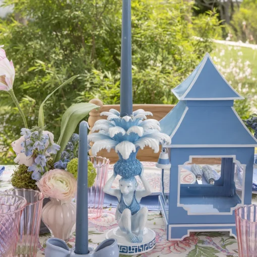 Summer Candleware | Candle Holders<Mrs. Alice Blue Monkey Candle Holders (Pair)