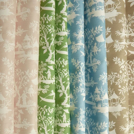 Serena Fresson Fabrics<Mrs. Alice Blue Pagoda Garden Fabric