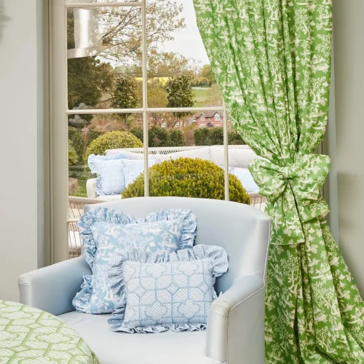 Serena Fresson Fabrics<Mrs. Alice Blue Pagoda Garden Fabric