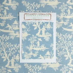 Serena Fresson Fabrics<Mrs. Alice Blue Pagoda Garden Fabric