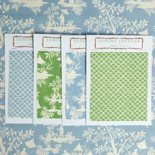 Serena Fresson Fabrics<Mrs. Alice Blue Pagoda Garden Fabric