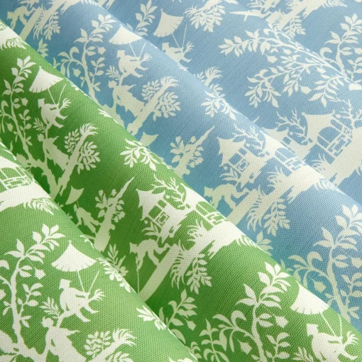 Serena Fresson Fabrics<Mrs. Alice Blue Pagoda Garden Fabric