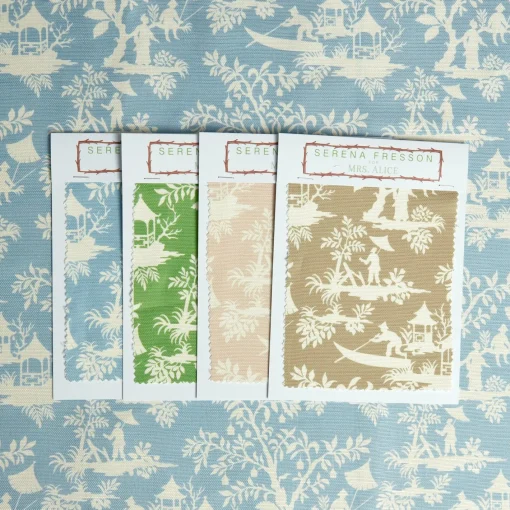 Serena Fresson Fabrics<Mrs. Alice Blue Pagoda Garden Fabric