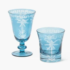 Summer Glassware | Glasses<Mrs. Alice Blue Palm Glassware (Set of 8)
