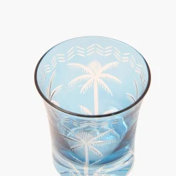 Summer Glassware | Glasses<Mrs. Alice Blue Palm Water Glasses (Set of 4)