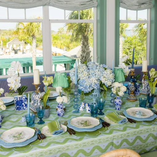 Summer Glassware | Glasses<Mrs. Alice Blue Palm Water Glasses (Set of 4)