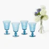 Summer Glassware | Glasses<Mrs. Alice Blue Palm Wine Glasses (Set of 4)