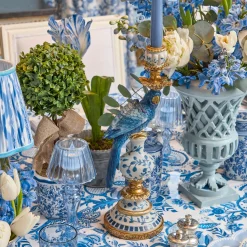 Summer Candleware | Candle Holders<Mrs. Alice Blue Parrot Candle Holder (Pair)