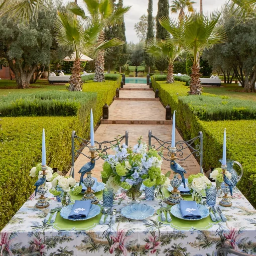 Summer Candleware | Candle Holders<Mrs. Alice Blue Parrot Candle Holder (Pair)