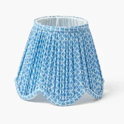 Rechargeable Table Lamps | Summer Lighting<Mrs. Alice Blue Parrot Rechargeable Lamp with Blue Lotus Deep Scallop Shade (18cm)
