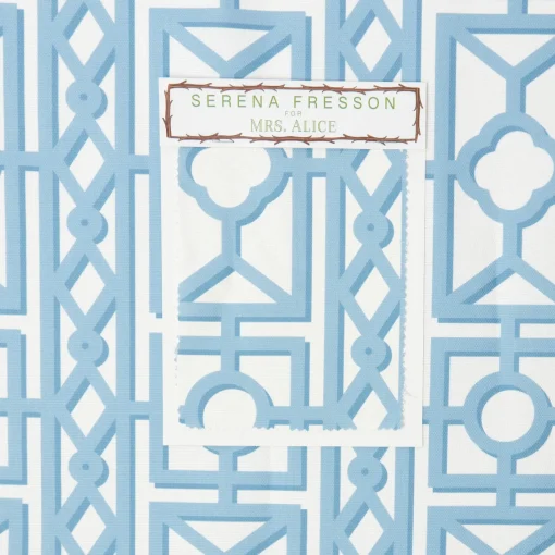 Serena Fresson Fabrics<Mrs. Alice Blue Pavilion Fabric