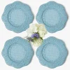 Summer Table Linen | Placemats<Mrs. Alice Blue Scalloped Rattan Charger Plates (Set of 4)