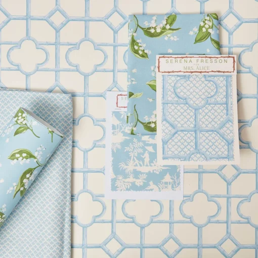 Serena Fresson Wallpapers<Mrs. Alice Blue Shaded Bamboo Wallpaper