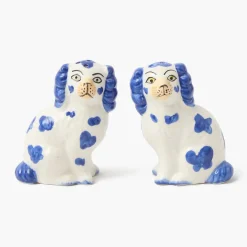 Summer Crockery<Mrs. Alice Blue Staffordshire Dog Salt & Pepper Shakers