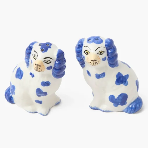Summer Crockery<Mrs. Alice Blue Staffordshire Dog Salt & Pepper Shakers