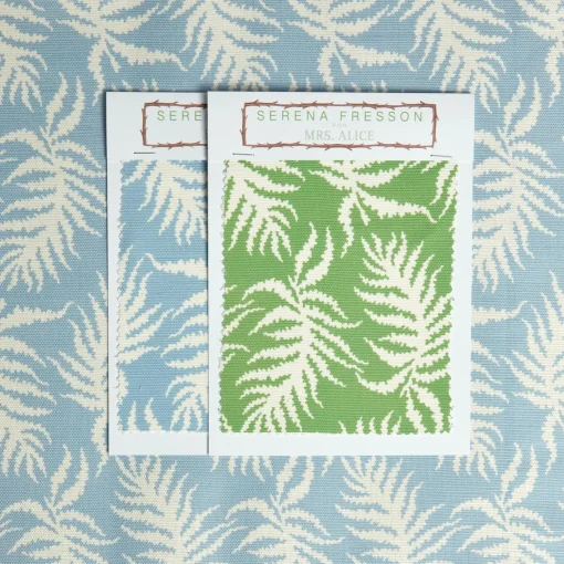 Serena Fresson Fabrics<Mrs. Alice Blue Trailing Ferns Fabric