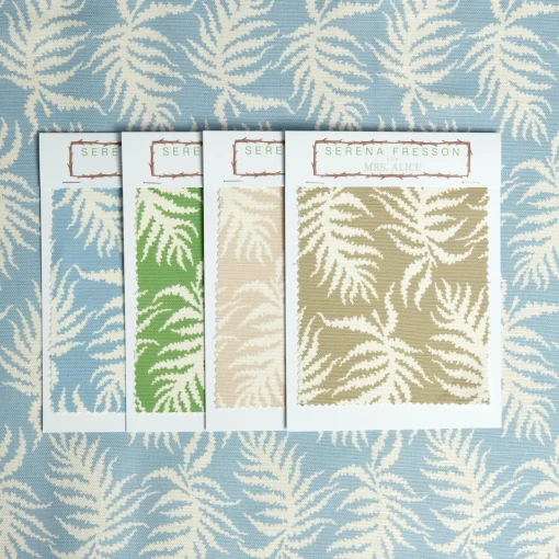 Serena Fresson Fabrics<Mrs. Alice Blue Trailing Ferns Fabric