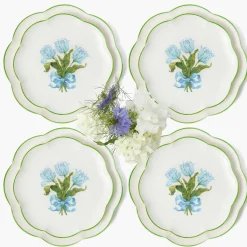 Summer Crockery | Crockery Sets<Mrs. Alice Blue Tulip Dinner & Starter Plates (Set of 8)