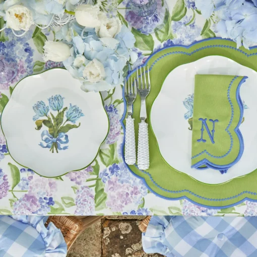 Summer Crockery | Crockery Sets<Mrs. Alice Blue Tulip Dinner & Starter Plates (Set of 8)
