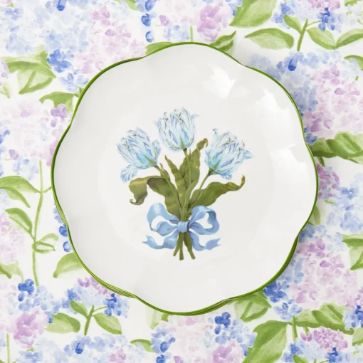 Summer Crockery | Crockery Sets<Mrs. Alice Blue Tulip Dinner & Starter Plates (Set of 8)