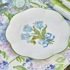 Summer Crockery | Crockery Sets<Mrs. Alice Blue Tulip Dinner & Starter Plates (Set of 8)