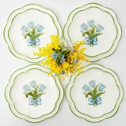 Summer Crockery | Crockery Sets<Mrs. Alice Blue Tulip Dinner & Starter Plates (Set of 8)