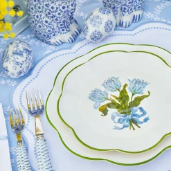 Summer Crockery | Crockery Sets<Mrs. Alice Blue Tulip Dinner & Starter Plates (Set of 8)