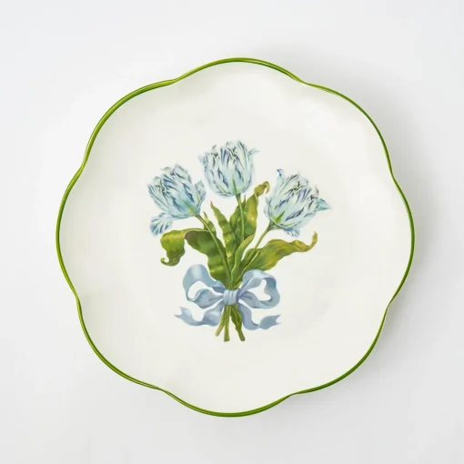 Summer Crockery | Crockery Sets<Mrs. Alice Blue Tulip Dinner & Starter Plates (Set of 8)