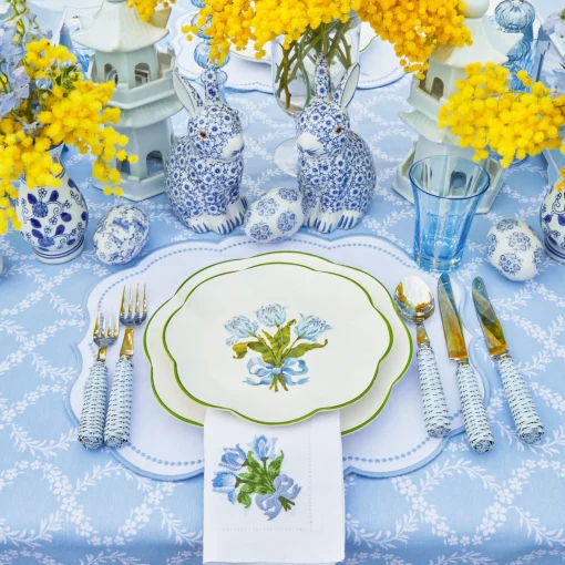 Summer Crockery | Crockery Sets<Mrs. Alice Blue Tulip Dinner & Starter Plates (Set of 8)