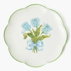 Summer Crockery | Crockery Sets<Mrs. Alice Blue Tulip Dinner & Starter Plates (Set of 8)