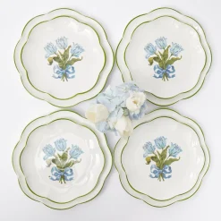Summer Crockery | Crockery Sets<Mrs. Alice Blue Tulip Dinner & Starter Plates (Set of 8)