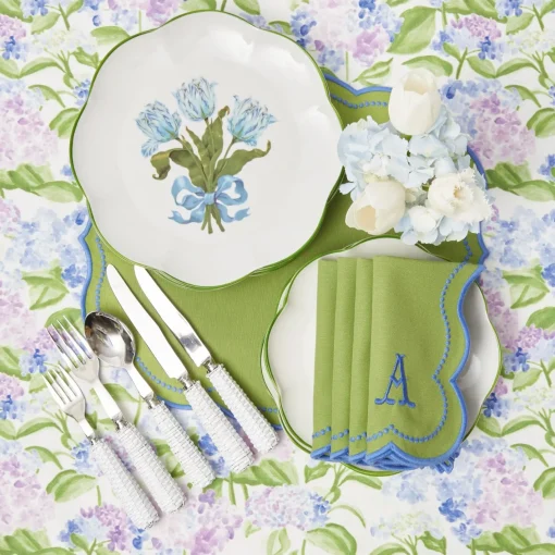Summer Crockery | Dinner Plates<Mrs. Alice Blue Tulip Dinner Plates (Set of 4)