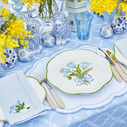 Summer Crockery | Dinner Plates<Mrs. Alice Blue Tulip Dinner Plates (Set of 4)