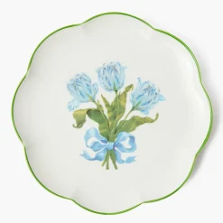 Summer Crockery | Dinner Plates<Mrs. Alice Blue Tulip Dinner Plates (Set of 4)