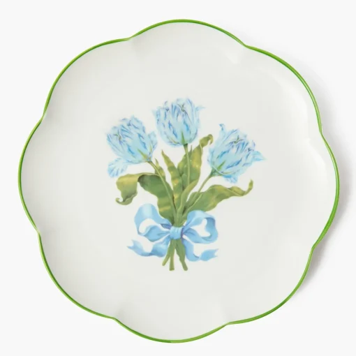 Summer Crockery | Dinner Plates<Mrs. Alice Blue Tulip Dinner Plates (Set of 4)