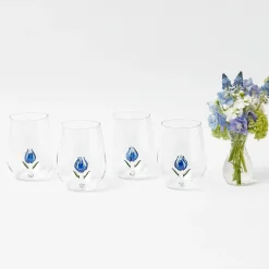 Glasses<Mrs. Alice Blue Tulip Glasses (Set of 4)