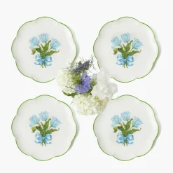 Summer Crockery | Starter Plates<Mrs. Alice Blue Tulip Starter Plates (Set of 4)