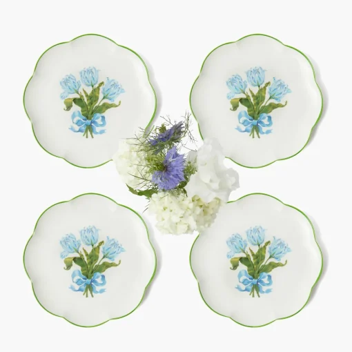 Summer Crockery | Starter Plates<Mrs. Alice Blue Tulip Starter Plates (Set of 4)