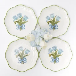Summer Crockery | Starter Plates<Mrs. Alice Blue Tulip Starter Plates (Set of 4)
