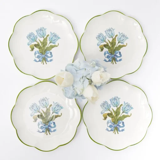 Summer Crockery | Starter Plates<Mrs. Alice Blue Tulip Starter Plates (Set of 4)