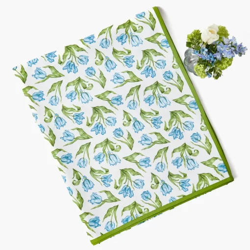 Tablecloths<Mrs. Alice Blue Tulip Tablecloth