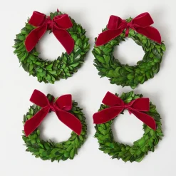 Christmas Decorations<Mrs. Alice Boxwood Wreath (Set of 4)