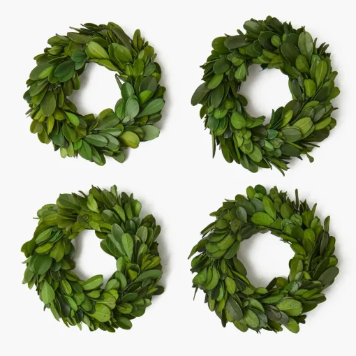 Christmas Decorations<Mrs. Alice Boxwood Wreath (Set of 4)